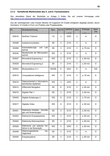 Elektrotechnik und Informationstechnik - Fakultät für Elektrotechnik ...