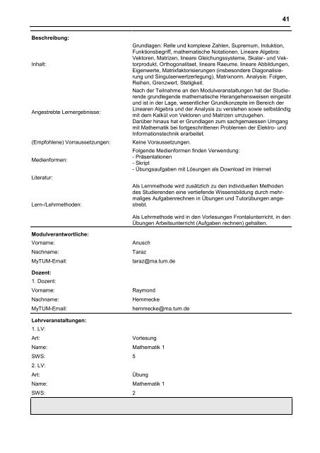 Elektrotechnik und Informationstechnik - Fakultät für Elektrotechnik ...