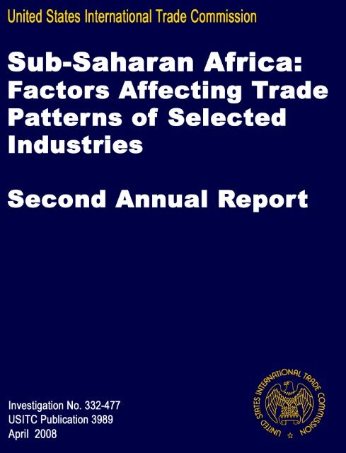 Factors Affecting Trade Patterns of - United States International ...