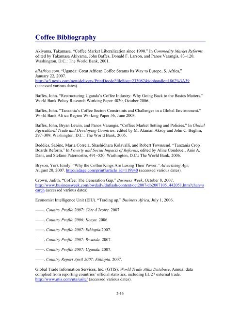 Factors Affecting Trade Patterns of - United States International ...