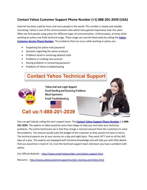 1-888-201-2039 Yahoo Technical Support Number