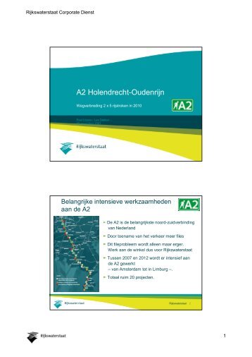 A2 Holendrecht-Oudenrijn: Wegverbreding 2 x 5 ... - Delft Cluster