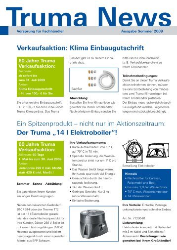 Ein Spitzenprodukt – nicht nur im Aktionszeitraum: Der Truma „14 l ...