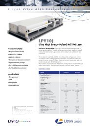 Ultra High Energy Pulsed Nd:YAG Laser - Litron Lasers