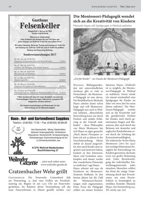 Weilroder Gazette Mai/Juni 2017