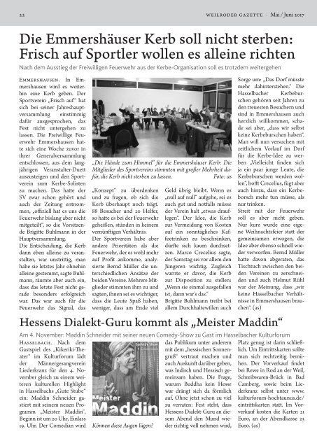 Weilroder Gazette Mai/Juni 2017