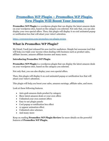 PromoBox WP Plugin Review & (Secret) $22,300 bonus NOW