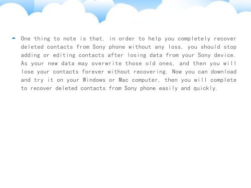 How to Recover Deleted Contacts from Sony Phone