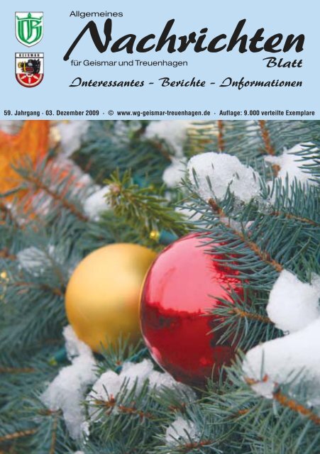 Nachrichtenblatt Dezember 2009 Werbegemeinschaft Geismar