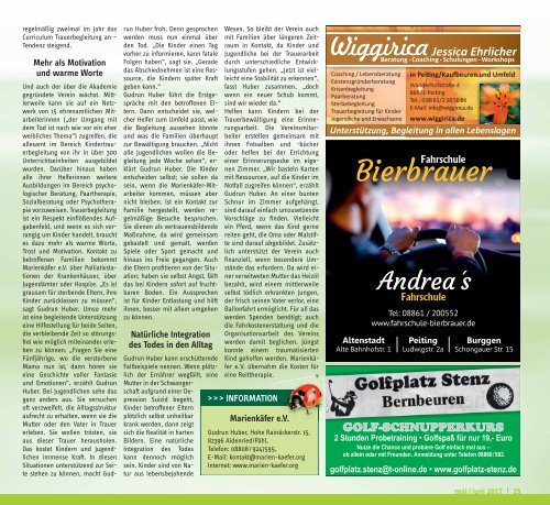 Altlandkreis Ausgabe Mai/Juni 2017 - Das Magazin für den westlichen Pfaffenwinkel