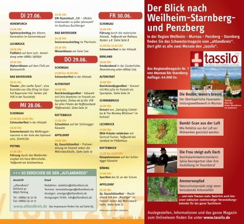 Altlandkreis Ausgabe Mai/Juni 2017 - Das Magazin für den westlichen Pfaffenwinkel