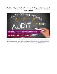 Get Quality Audit Services for a Variety of Businesses at GNS Group
