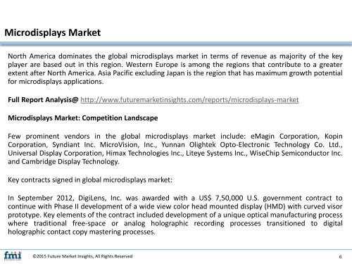 Microdisplays Market Value Share, Analysis and Segments 2017-2027