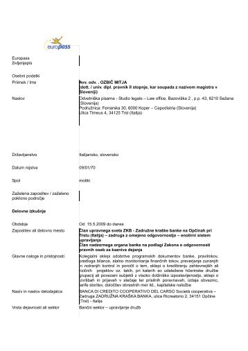 Življenjepis Mitja Ozbič