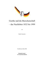 Goethe und die Burschenschaft - Burschenschaftsgeschichte