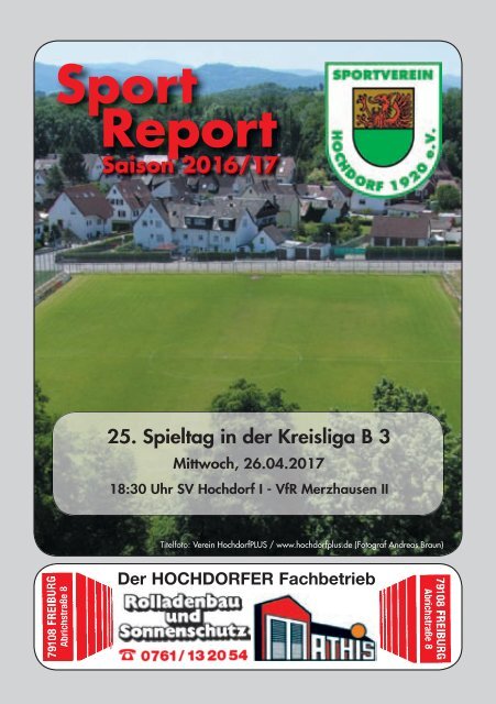 Sport Report - SV Hochdorf - Mittwoch 26.04.2017