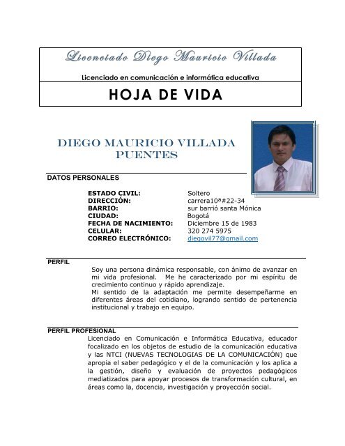 HOJA DE VIDA DIEGO MAURICIO etra