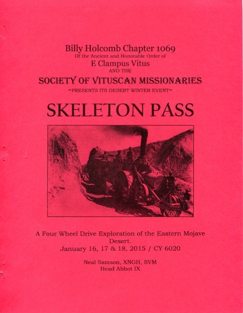 6020/2015 Winter Vituscan \"Skeleton Pass\" History