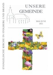 UNSERE GEMEINDE - Evangelische Kirchengemeinde Stolberg