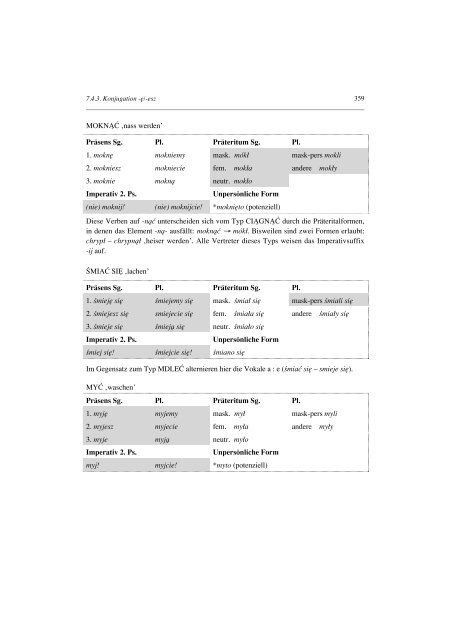 slavolinguistica 5 grammatik des polnischen - Das slavische Verb