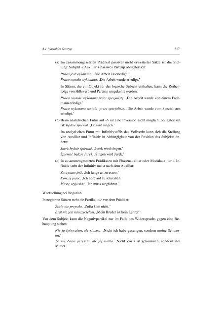 slavolinguistica 5 grammatik des polnischen - Das slavische Verb