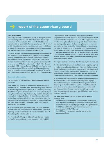 report of the supervisory board - Aleo Solar