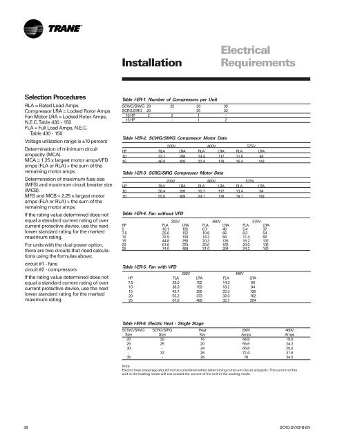 Installation, Owner, and Diagnostic Manual IntelliPak® - Trane