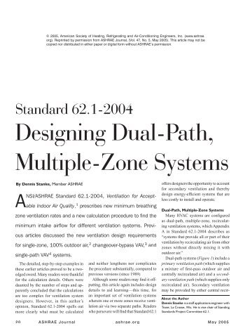 Designing Dual-Path, Multiple-Zone Systems - Trane
