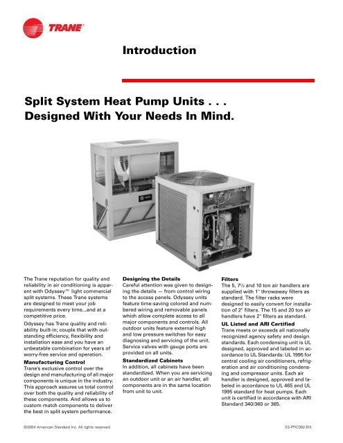 Split System Cooling Units - Trane