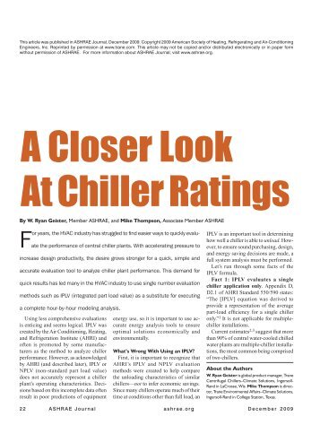 A Closer Look At Chiller Ratings - Trane