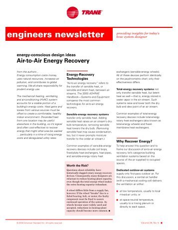 Trane Engineers Newsletter, Vol. 29 No. 5