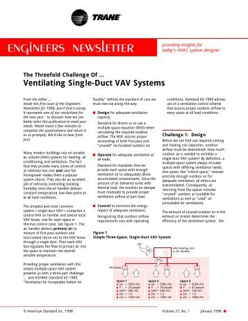 The Threefold Challenge Of Ventilating Single-Duct VAV ... - Trane