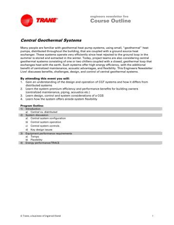 Central Geothermal Systems - Trane
