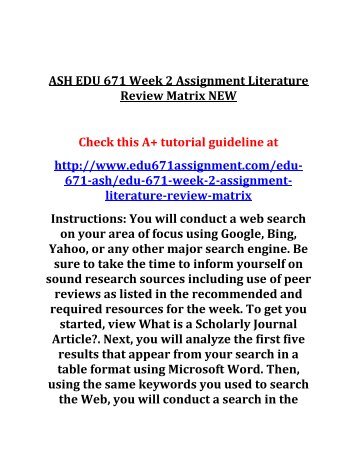literature review matrix sample