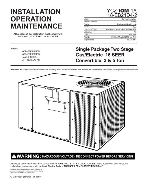 trane voyager troubleshooting manual