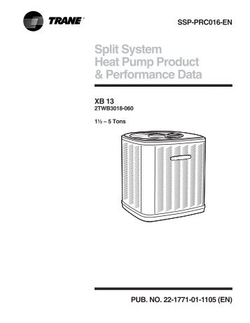 Split System Heat Pump Product & Performance Data - Trane