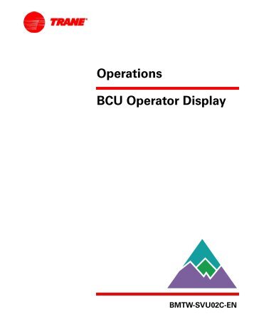 BCU Operator Display Overview - Trane