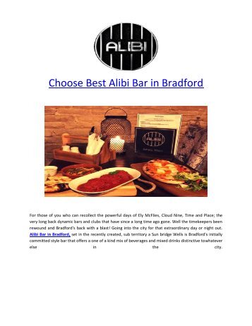 Choose Best Alibi Bar in Bradford