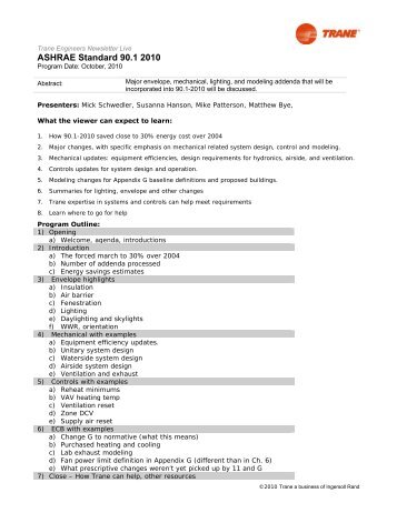 ASHRAE Standard 90.1 2010 - Trane