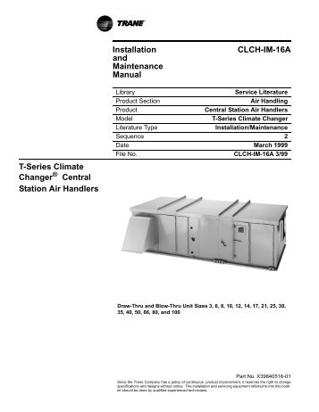 CLCH-IM-16A - Trane