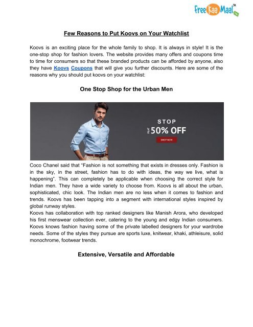koovs first time user coupon
