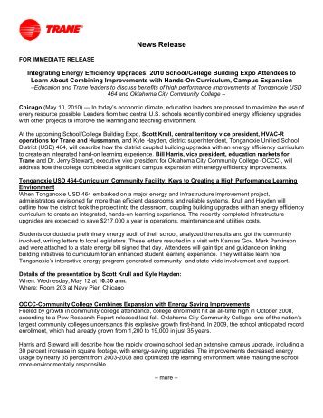 Integrating Energy Efficiency Upgrades: 2010 School/College - Trane