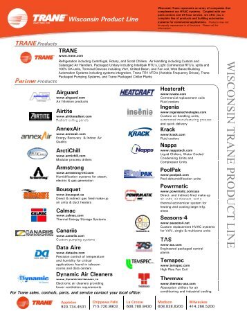 Wisconsin Product Line - Trane