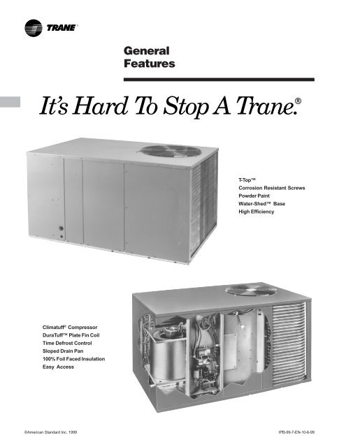 50 Hz Package Heat Pump Units Product Data - Trane