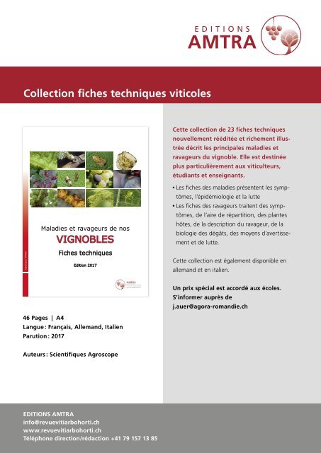 Collection fiches techniques viticoles