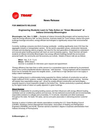 News Release - Trane