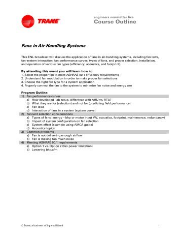 Fans in Air-Handling Systems - Trane