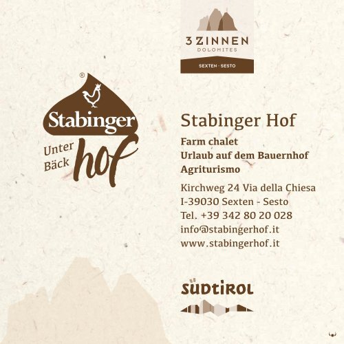 Urlaub auf dem Bauernhof - Farm Chalet STABINGER HOF