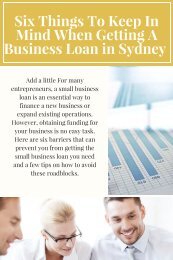 Six Thing To Keep In Mind When Getting A Business Load in Sydney