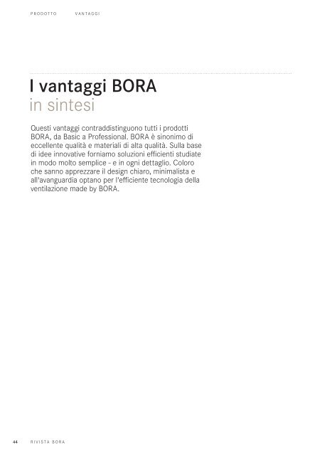 BORA Magazin – Italienisch